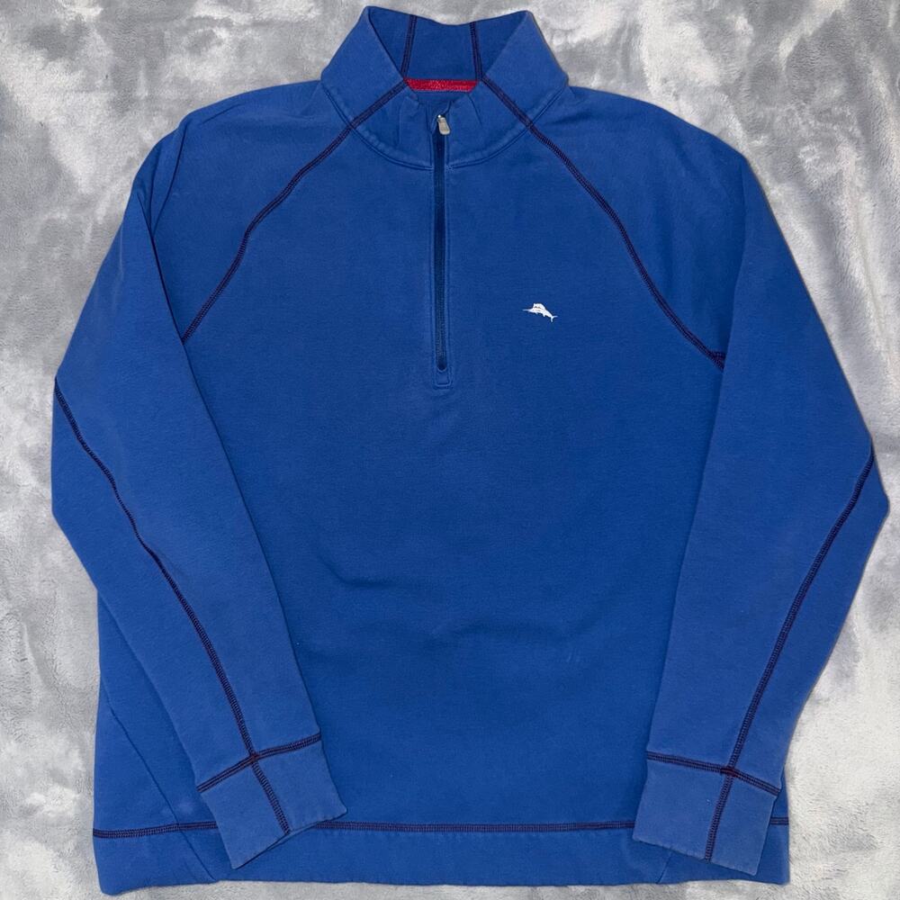 Tommy Bahama IslandZone Quarter Zip Pullover Blue Men's M